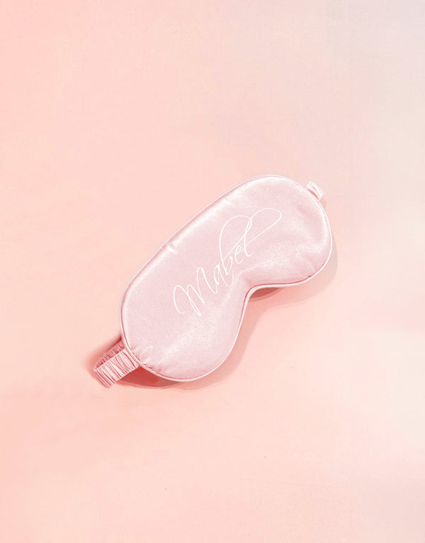 Ultra Soft Satin Sleep Eye Mask - Light Pink customised