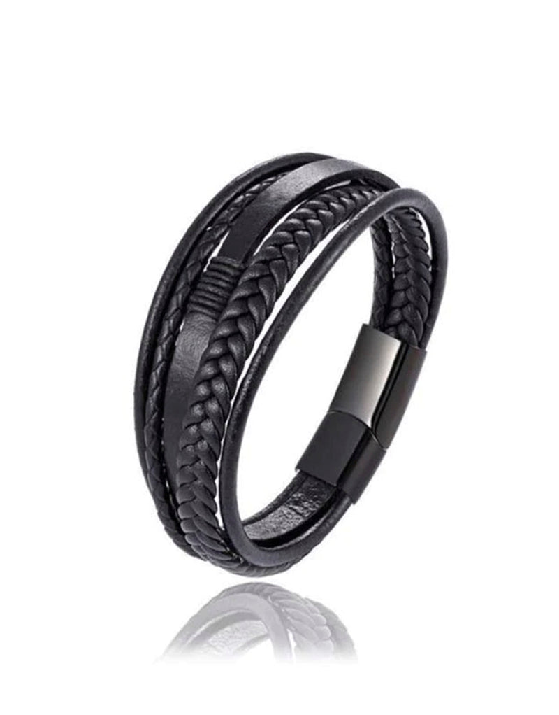 23Dreams classic genuine multi-layered leather men bracelet