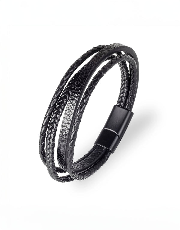 Classic Hand-Woven Braided Leather Men Bracelet