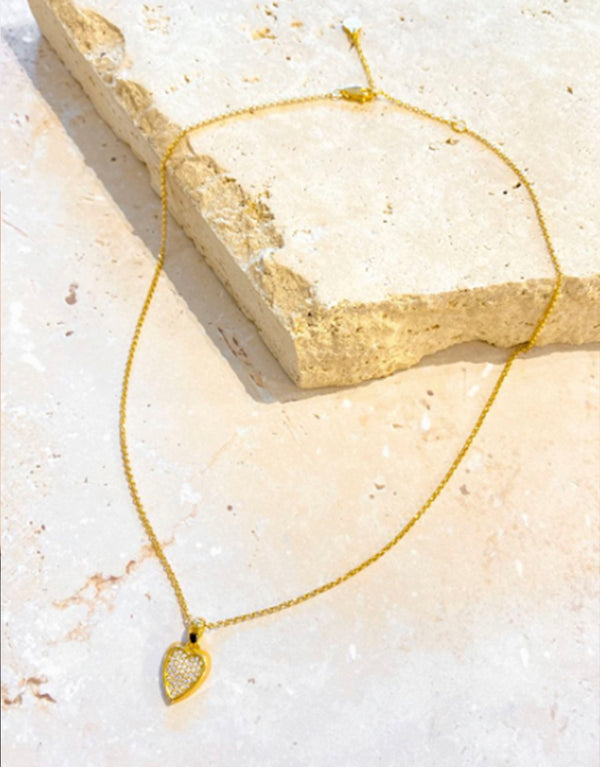 Diamante Heart Gold Plated Necklace