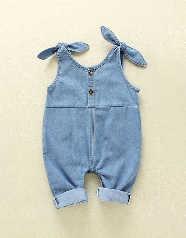 Denim Suspender Jeans Romper - back