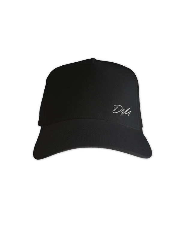 Premium Cotton Twill Cap - Black front view - customised