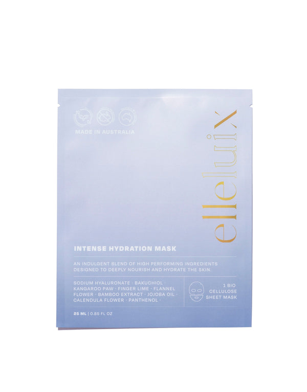 Intense Hydration Mask presented in its pouch, ready to be used.