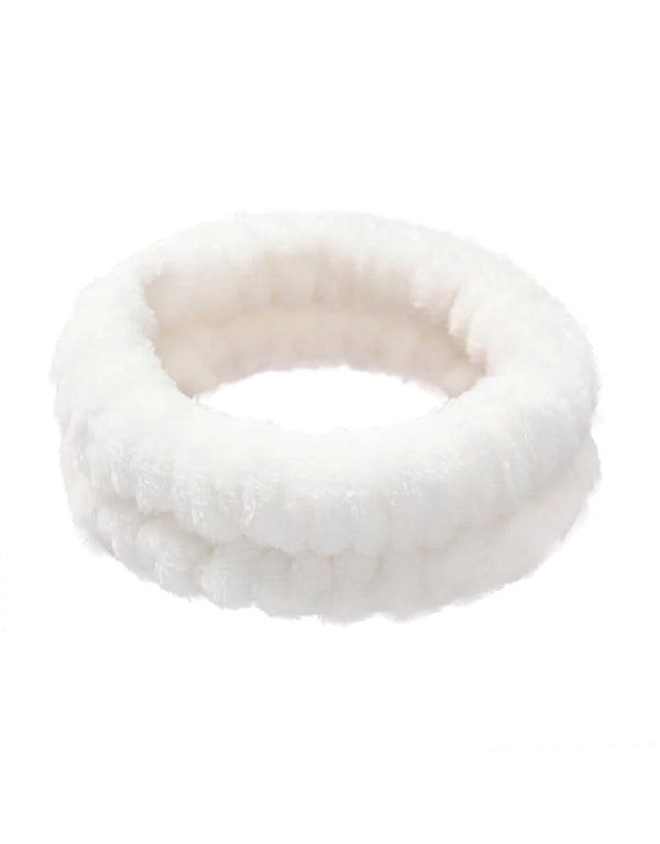 Water Absorbent Cosmetic Microfiber Headbands in white