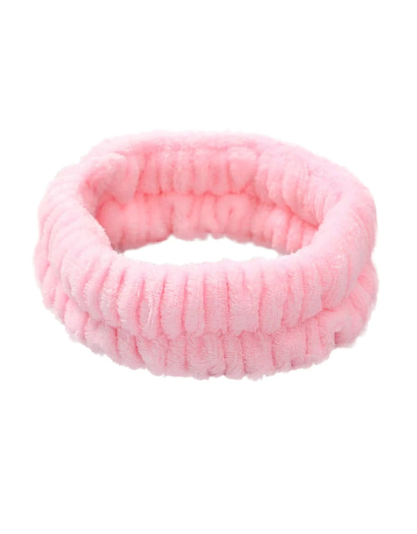 Water Absorbent Cosmetic Microfiber Headbands in pink