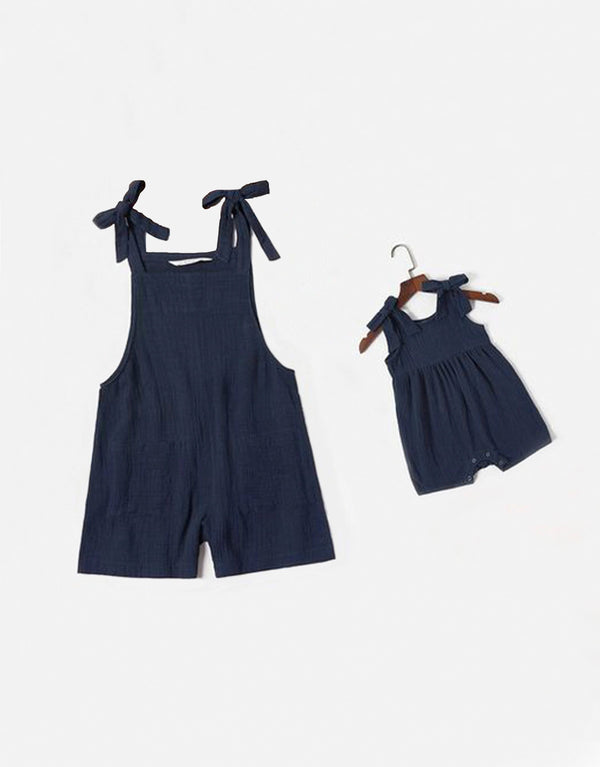 Sling Sleeve Rompers for Mommy and Me - Royal Blue