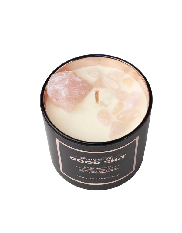 Rose Gold Electroplated Jar Candle - Manifest The Good Shit