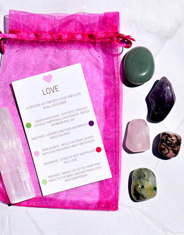 Crystal Kit with Selenite Square - Love. Self-love and love in all its forms. 