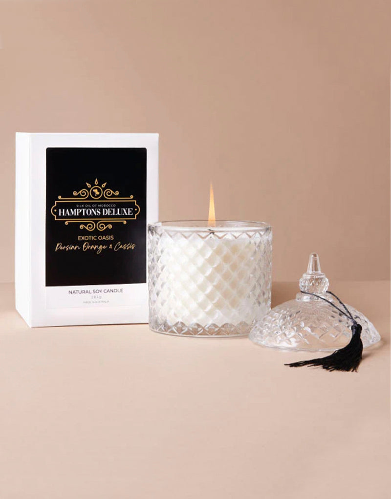 Hamptons Deluxe Candle - Exotic Oasis - Persian Orange and Cassis
