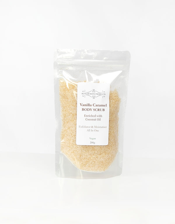 23Dreams Vanilla Caramel Body Scrub. Delicious scented body scrubs that leaves skin so soft. Our body scrubs are formulated to scrub away dead skin cells, leaving behind nothing but seriously smooth skin. After each application skin will feel softer, smoother and more nourished.