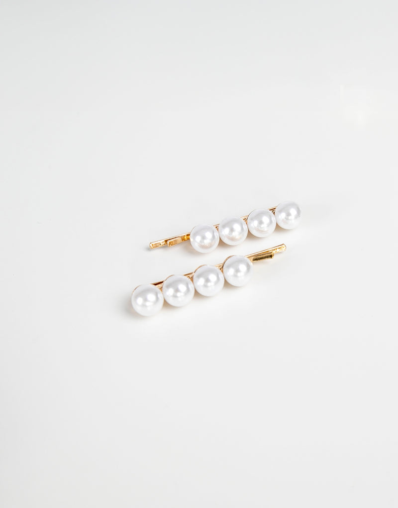 23Dreams White Pearls Gold Hair Pin Set pf 2