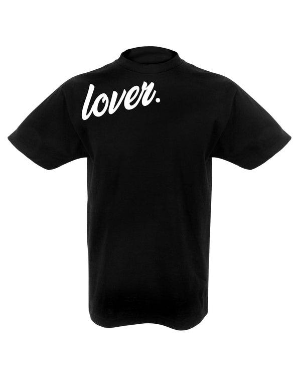 Lover Tee is available in a range of colours, for him and for her to wear.  Finished with 100% cotton preshrunk jersey knit, set-in rib collar with shoulder-to-shoulder taping, double needle sleeve and bottom hems. Quality vinyl heat pressed printed on front chest.