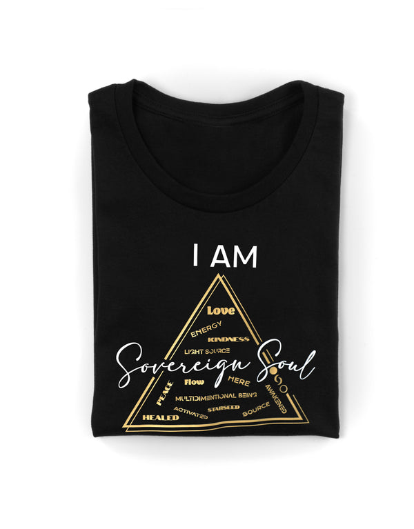 Elevate your soul and embrace the power of positivity with this cozy cotton t-shirt. Allow the energy of love and kindness to awaken your inner light and guide you towards peace and healing. Flow with the rhythm of the universe and embrace your sovereign soul.