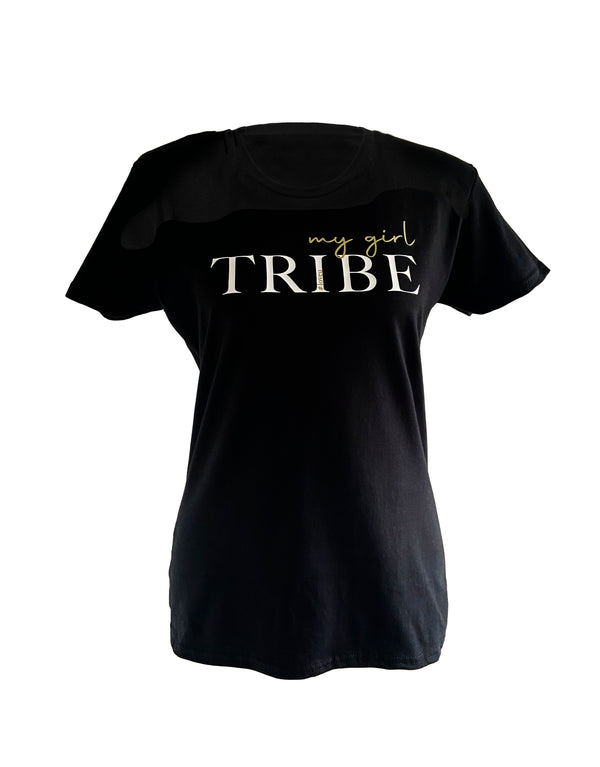 The MY GIRL TRIBE tee is the perfect gift for those amazing souls who have been in your life, connected by energy and essence, a symbol of friendship and love for your soul tribe.  Finished with 100% cotton preshrunk jersey knit, taped neck and shoulders, double needle sleeve and bottom hems. Quality vinyl heat pressed on front chest.