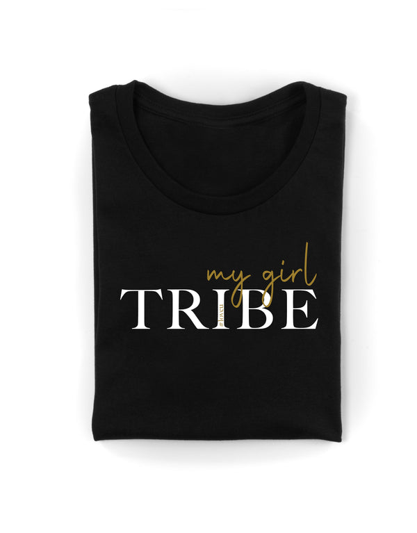 The MY GIRL TRIBE tee is the perfect gift for those amazing souls who have been in your life, connected by energy and essence, a symbol of friendship and love for your soul tribe.  Finished with 100% cotton preshrunk jersey knit, taped neck and shoulders, double needle sleeve and bottom hems. Quality vinyl heat pressed on front chest.